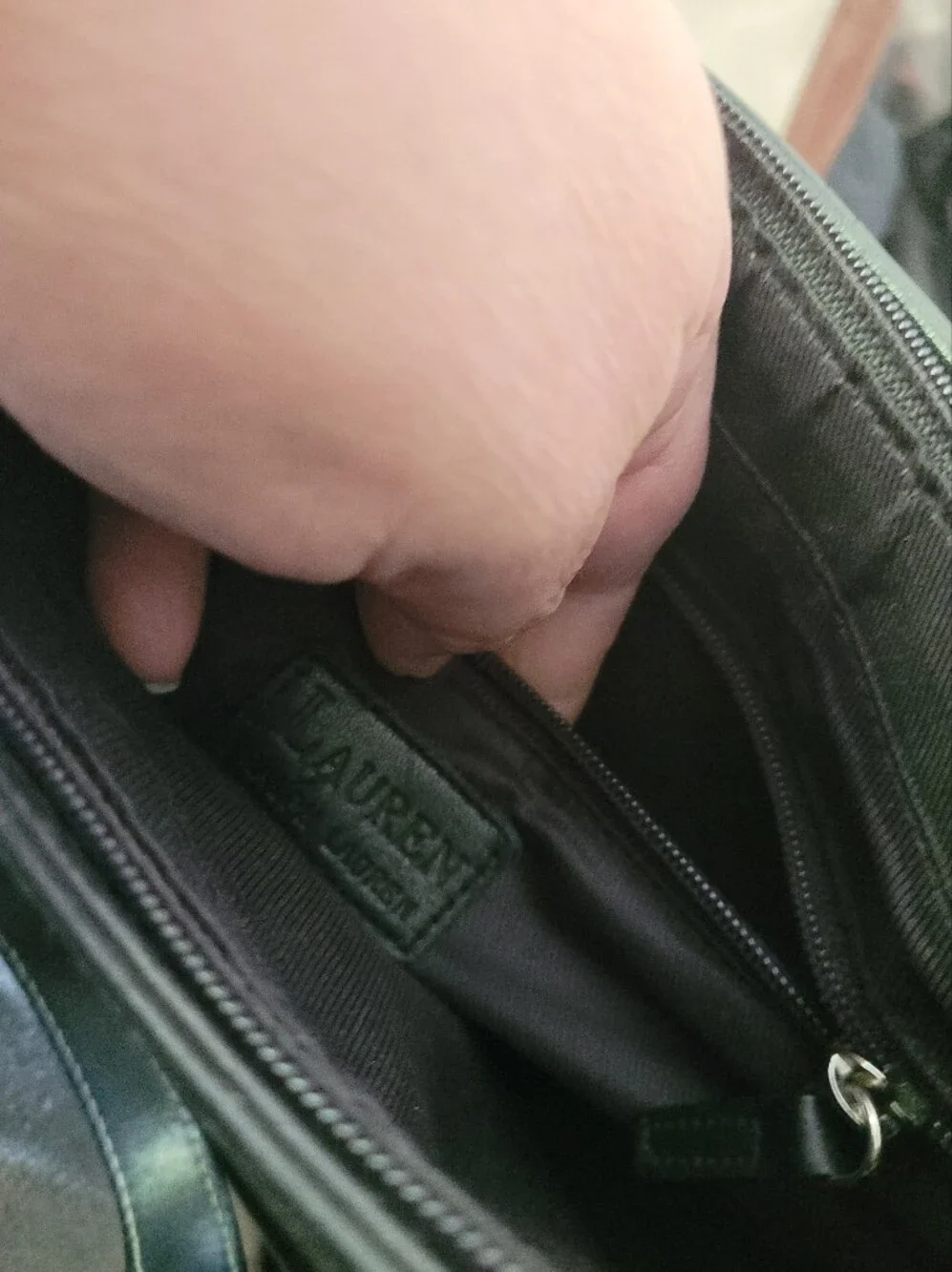 Ralph Lauren Black Leather Handbag